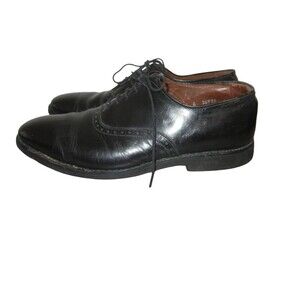 Allen Edmonds Black Leather Men Oxford Dress Shoes Size 8.5  Plain Toe Lace Up